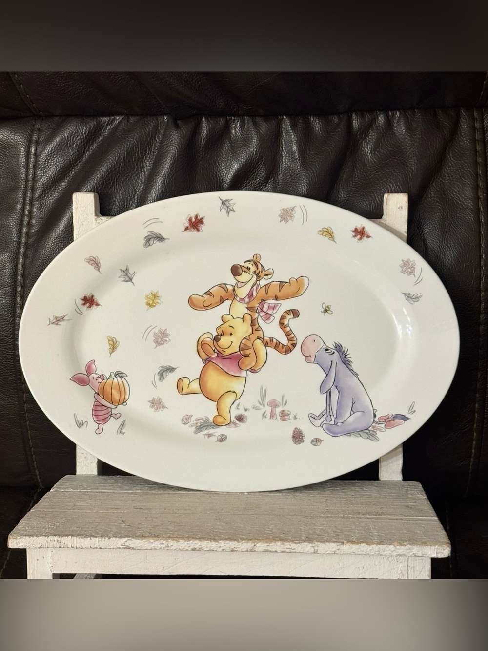 Disney Winnie the Pooh Fall Friends Ceramic Serving Platter - White